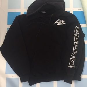 Black The Greek Custom Surfboards sweatshirt hoodie for Kids sz S